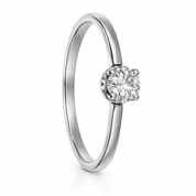 Anello - 18 carati Oro bianco - 0.13ct. tw. Diamante (Naturale)