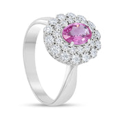 Anello - 18 carati Oro bianco - 1.45ct. tw. Tormalina - Diamante