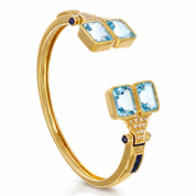 Bracciale - 18 carati Oro giallo, Diamanti 0.33 Ct - Topazi 8.60 Ct -Zaffiri 0.66 Ct - 9.59ct. tw.