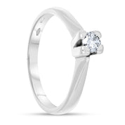 Anello - 18 carati Oro bianco - 0.20ct. tw. Diamante (Naturale)