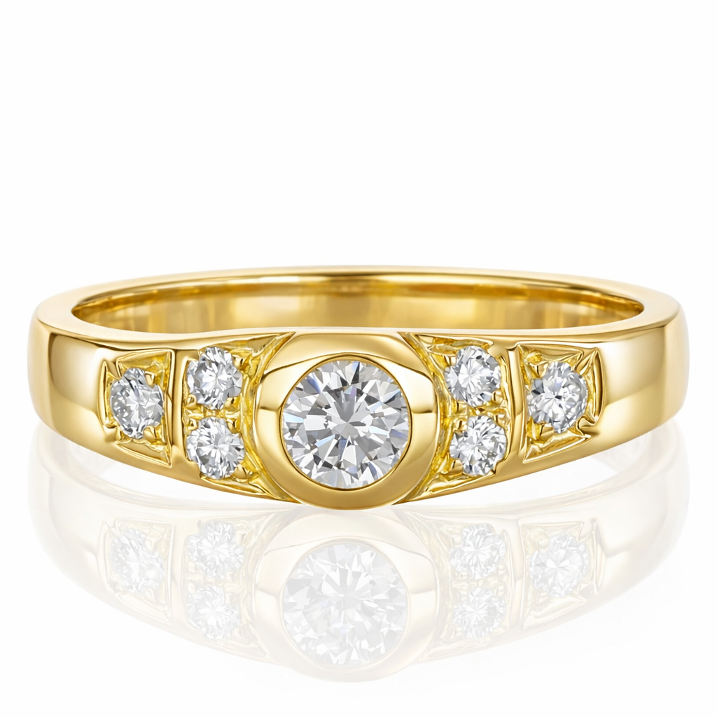 Anello - 18 carati Oro giallo - 0.44ct. tw. Diamante (Naturale)