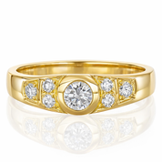 Anello - 18 carati Oro giallo - 0.44ct. tw. Diamante (Naturale)