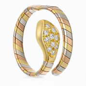 Anello - 18 carati Oro giallo, Oro rosa, Oro bianco - 0.15ct. tw. Diamante (Naturale)