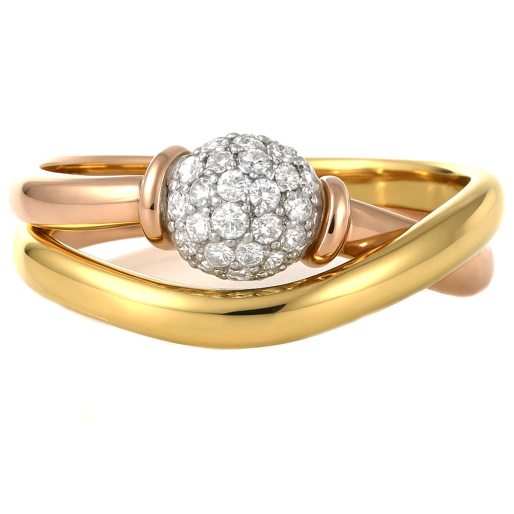 Anello - 18 carati Oro bianco, Oro giallo, Oro rosa - 0.22ct. tw. Diamante (Naturale)