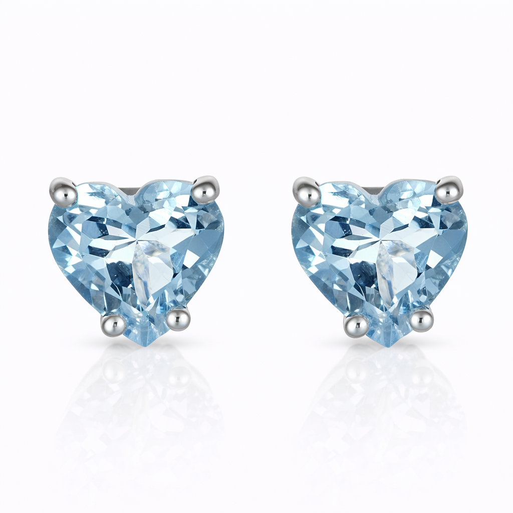 Orecchini - 18 carati Oro bianco - 1.05ct. tw. Acquamarina