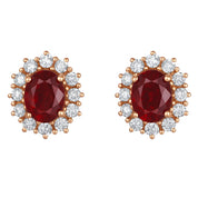 Orecchini - 18 carati Oro rosa - 3.10ct. tw. Rubino - Diamante