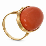 Anello - 18 carati Oro giallo Corallo