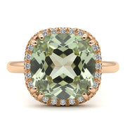 Anello - 18 carati Oro giallo - 3.78ct. tw. Quarzo - Diamante