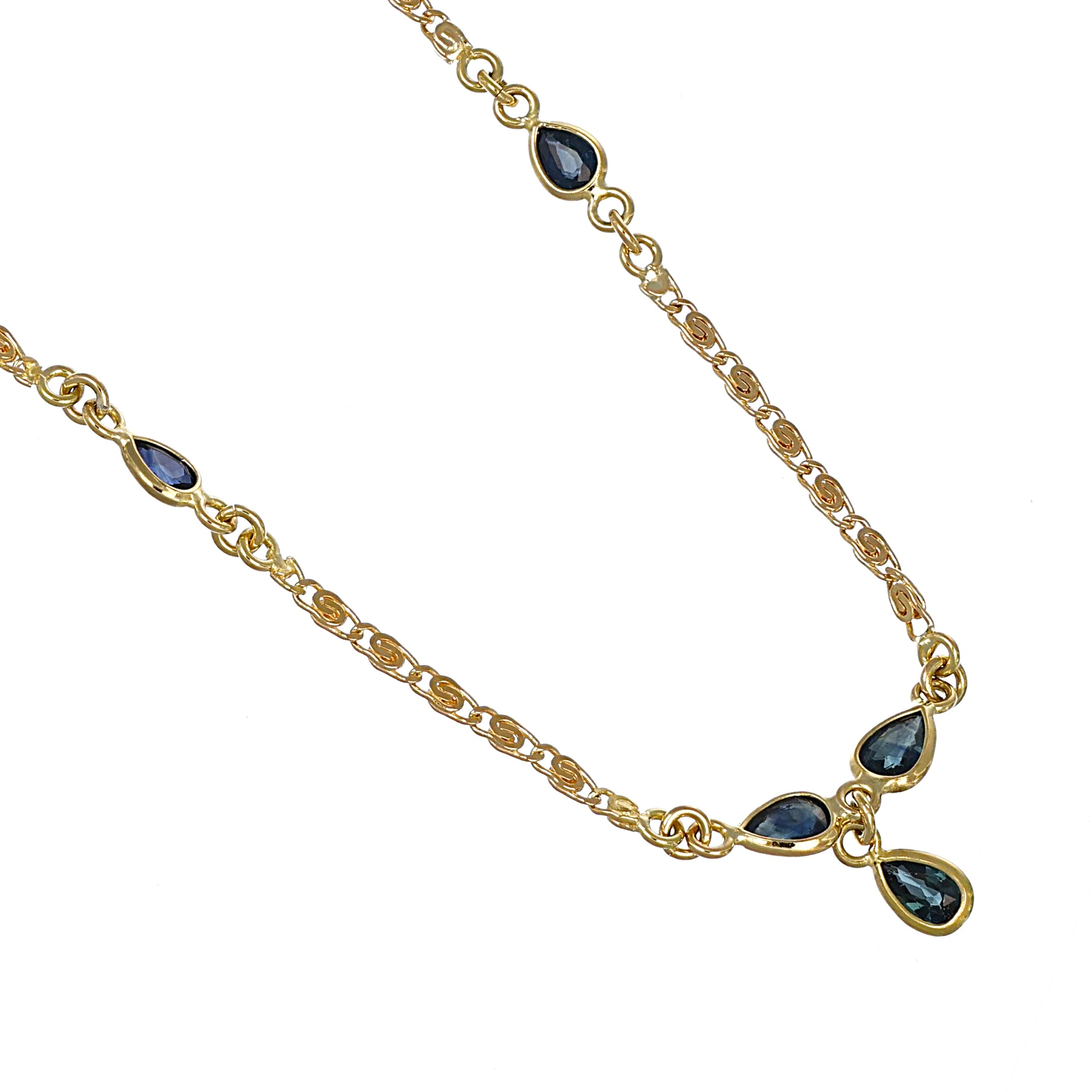 Collana - 18 carati Oro giallo - 0.85ct. tw. Zaffiro