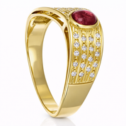 Anello - 18 carati Oro giallo - 0.78ct. tw. Rubino - Diamante - Made in Italy - Handmade