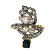 Anello - 18 carati Argento, Oro giallo - 1.95ct. tw. Zaffiro - Diamante