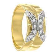 Anello - 18 carati Oro giallo, Oro bianco - 0.15ct. tw. Diamante (Naturale)