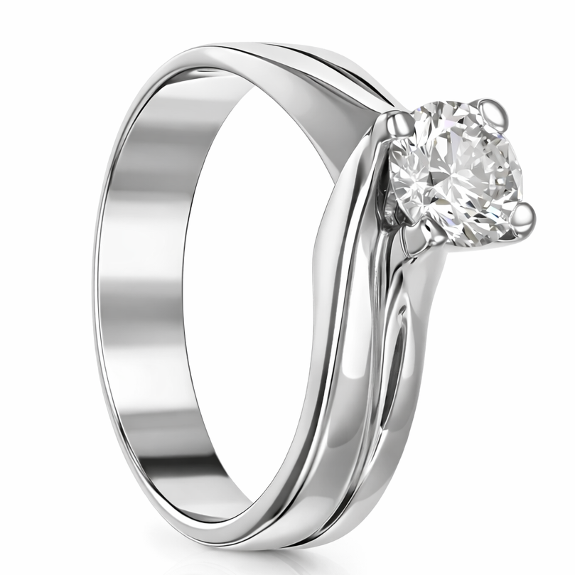 Anello - 18 carati Oro bianco - 0.80ct. tw. Diamante (Naturale)