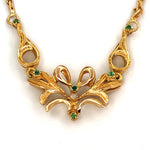 18 carati Oro - Collana con ciondolo Smeraldi - Ct 0.03 Diamanti