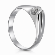 Anello - 18 carati Oro bianco - 0.07ct. tw. Diamante (Naturale)