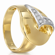 Anello - 18 carati Oro bianco, Oro giallo Diamante