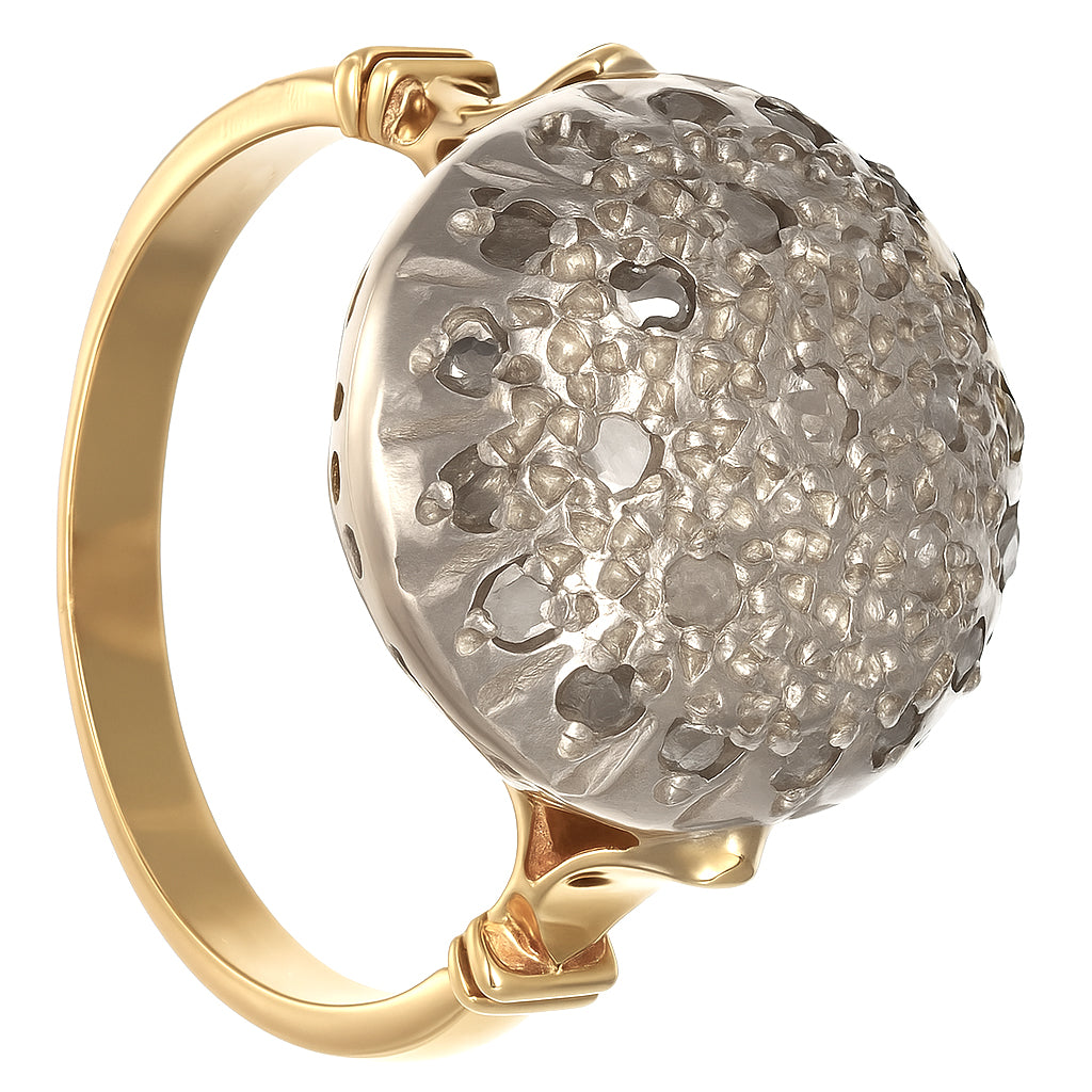 Anello in Oro giallo 18 carati e Argento 800 - Diamanti da 0.64 Ct tot