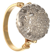 Anello in Oro giallo 18 carati e Argento 800 - Diamanti da 0.64 Ct tot