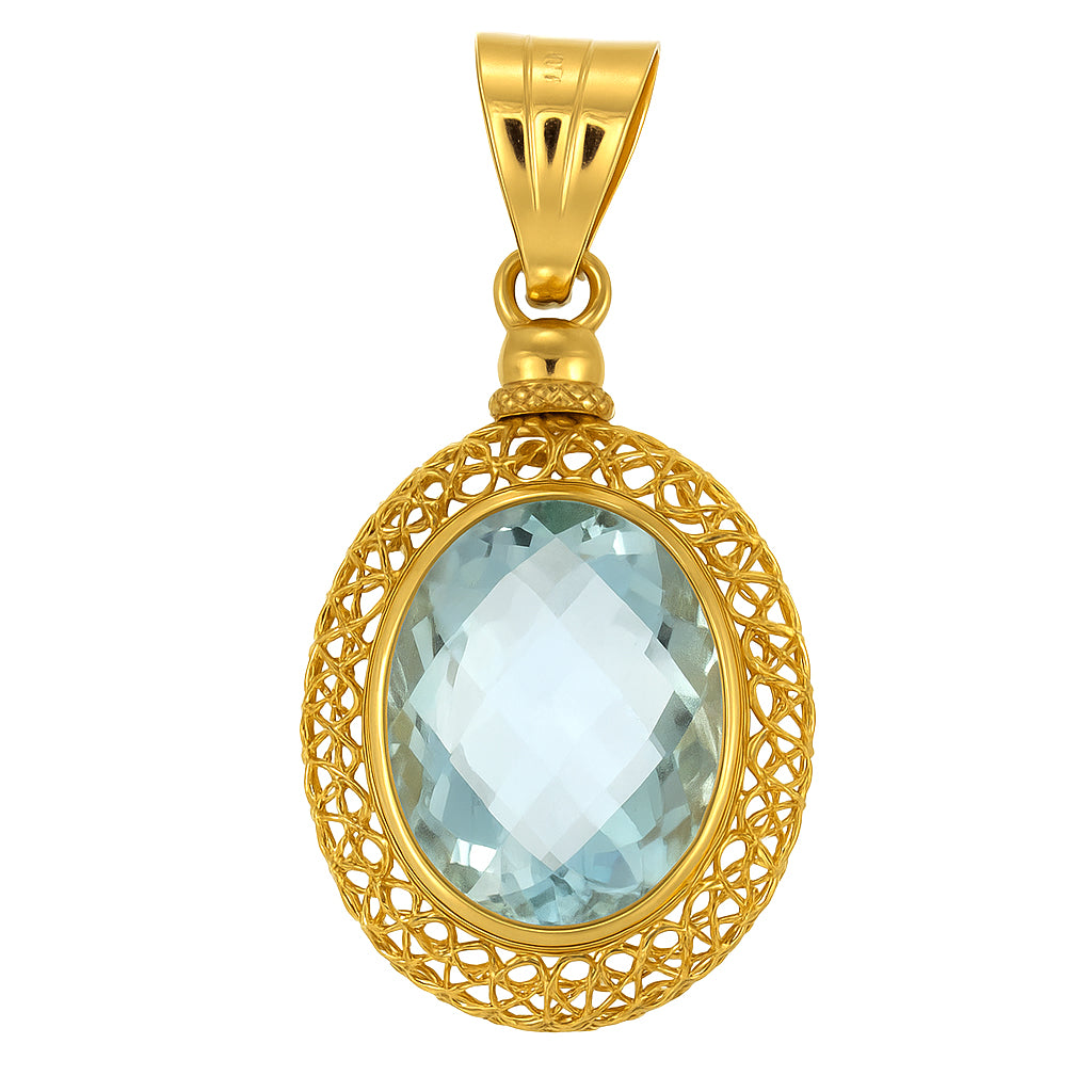 Ciondolo - 18 carati Oro giallo - 2.70ct. tw. Acquamarina