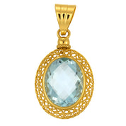 Ciondolo - 18 carati Oro giallo - 2.70ct. tw. Acquamarina