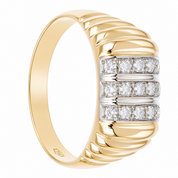 Anello - 18 carati Oro bianco, Oro giallo - 0.375ct. tw. Diamante (Naturale) - Made in Italy - Handmade