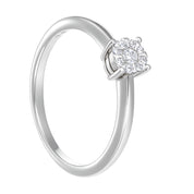 Anello - 18 carati Oro bianco - 0.12ct. tw. Diamante (Naturale)