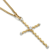 Collana con ciondolo - 18 carati Oro bianco, Oro giallo - 0.08ct. tw. Diamante (Naturale)