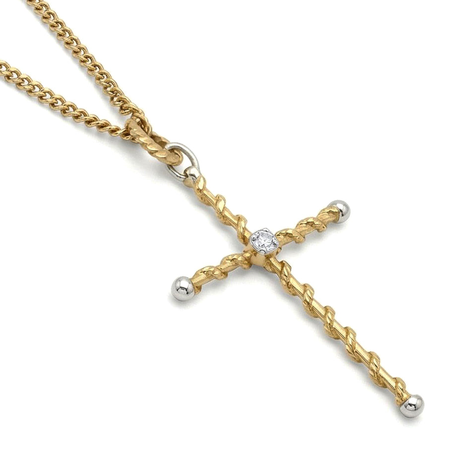 Collana con ciondolo - 18 carati Oro bianco, Oro giallo - 0.08ct. tw. Diamante (Naturale)