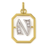 Ciondolo in Oro giallo ,Oro Bianco 18 carati- Diamanti