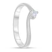 Anello - 18 carati Oro bianco - 0.09ct. tw. Diamante (Naturale)