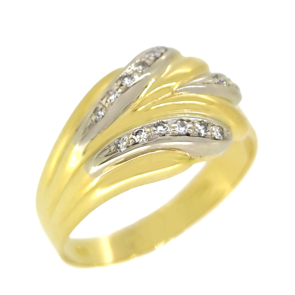 18 carati Oro bianco, oro giallo - Anello - 0.23 ct Diamante