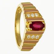 Anello - 18 carati Oro giallo - 2.06ct. tw. Rubino - Diamante