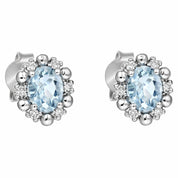 Orecchini - 18 carati Oro bianco - 0.62ct. tw. Acquamarina - Diamante