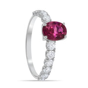 Anello - 18 carati Oro bianco - 2.21ct. tw. Tormalina - Diamante