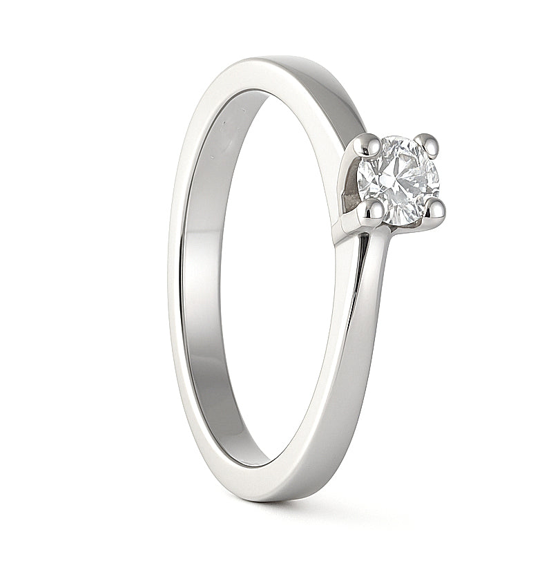 Anello - 18 carati Oro bianco - 0.25ct. tw. Diamante (Naturale)