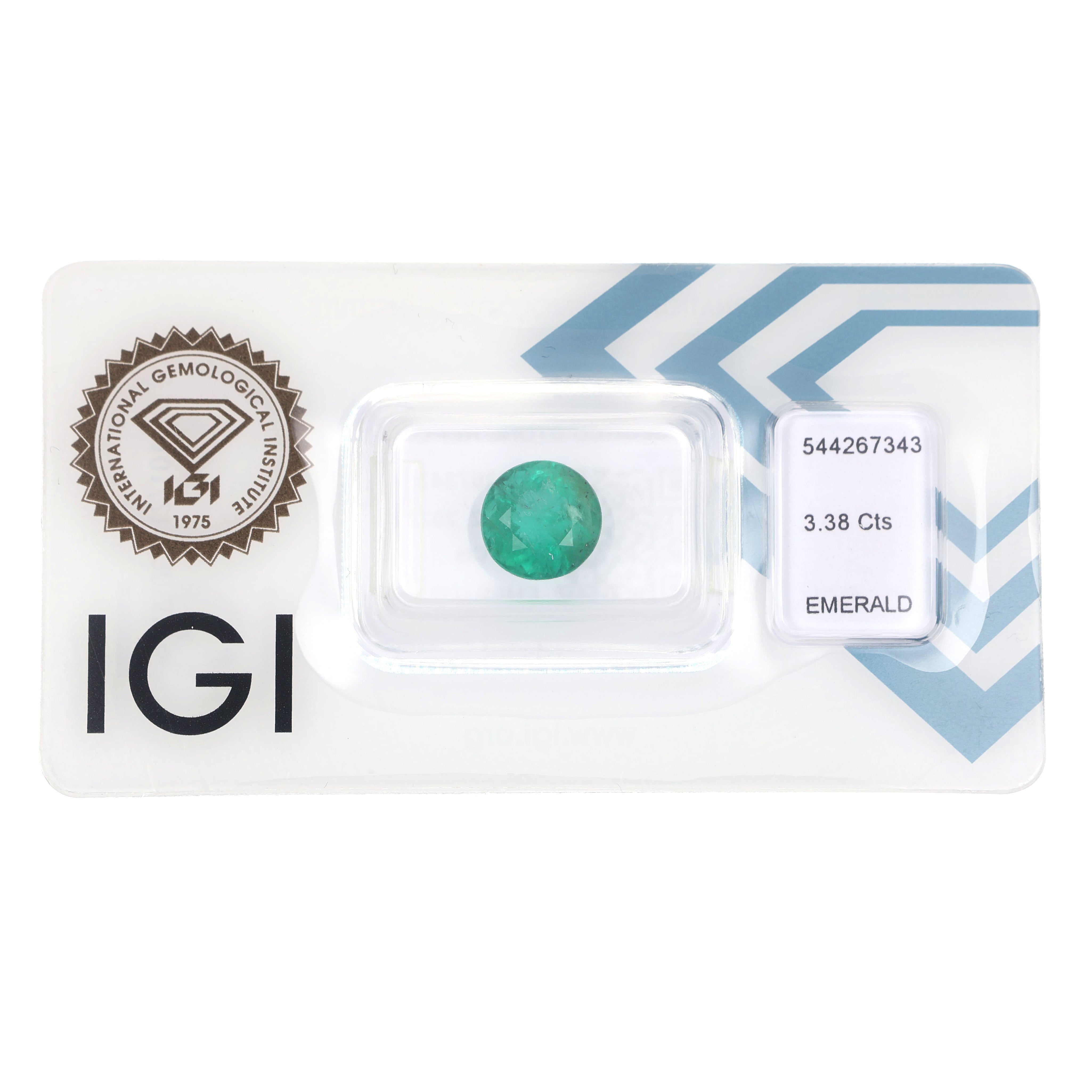 1 pcs Verde Smeraldo - 3.38 ct - Istituto Gemmologico Italiano (IGI)