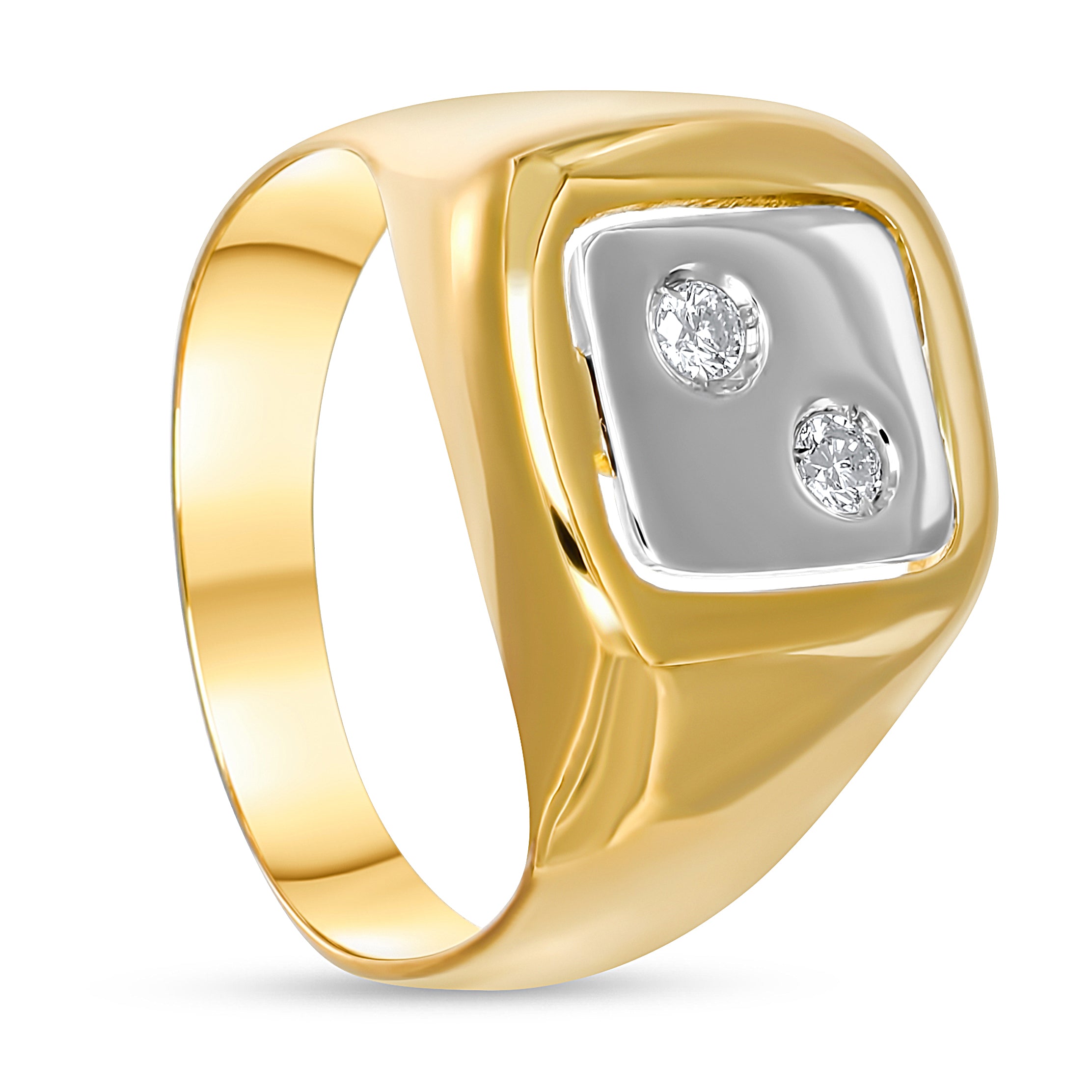 Anello - Oro bianco 18 kt., Oro giallo - 0,08 ct. tw. Diamante (naturale)