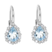 Orecchini - 18 carati Oro bianco - 1.60ct. tw. Acquamarina - Diamante