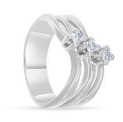 Anello - 18 carati Oro bianco - 0.18ct. tw. Diamante (Naturale)