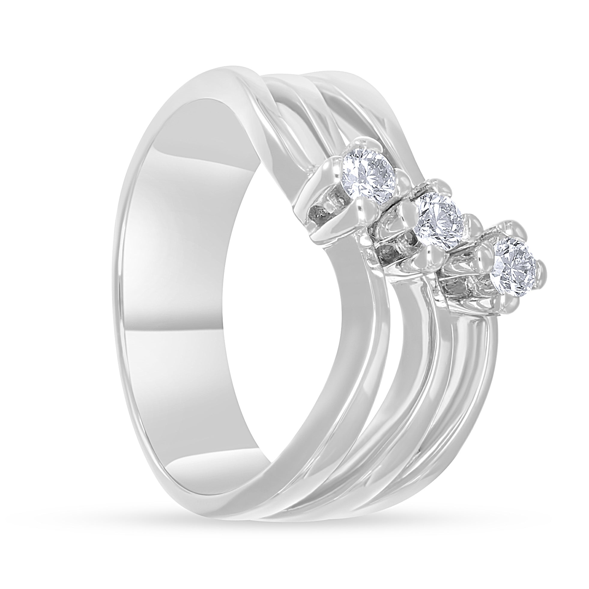 Anello - 18 carati Oro bianco - 0.18ct. tw. Diamante (Naturale)