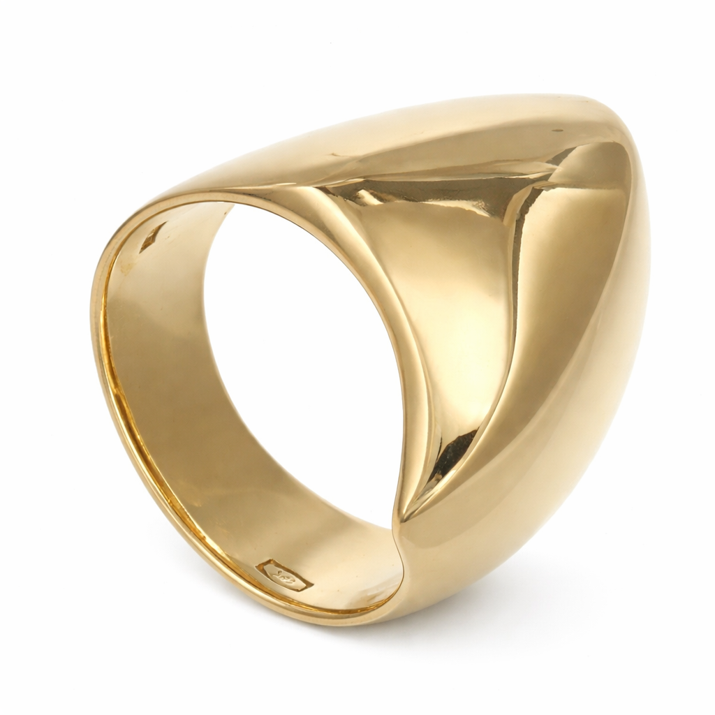 Anello da donna in oro giallo 18 carati dal design a sigillo