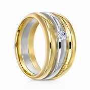 Anello - 18 carati Oro giallo - 0.10ct. tw. Diamante (Naturale)