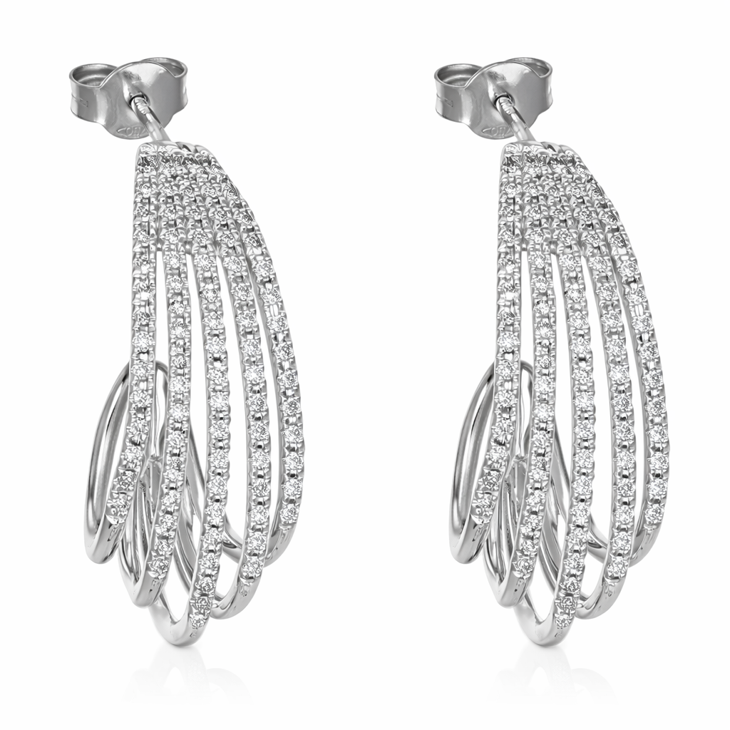 Orecchini - 18 carati Oro bianco - 1.312ct. tw. Diamante (Naturale)