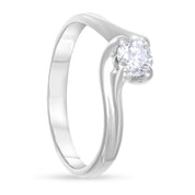 Anello - 18 carati Oro bianco - 0.44ct. tw. Diamante (Naturale)