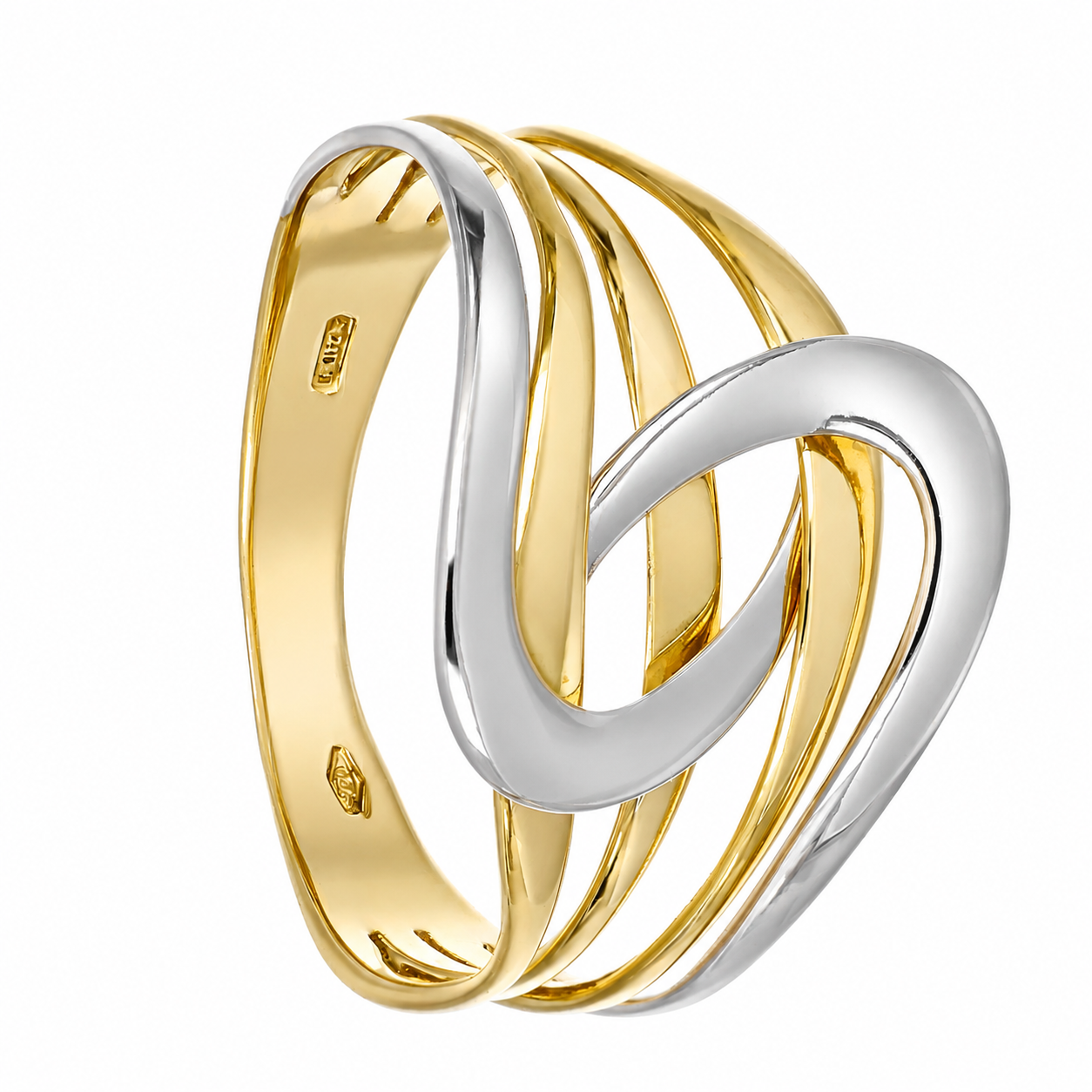 Anello - 18 carati Oro bianco, Oro giallo - Made in Italy - Handmade
