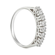 Anello - 18 carati Oro bianco - 0.24ct. tw. Diamante (Naturale)