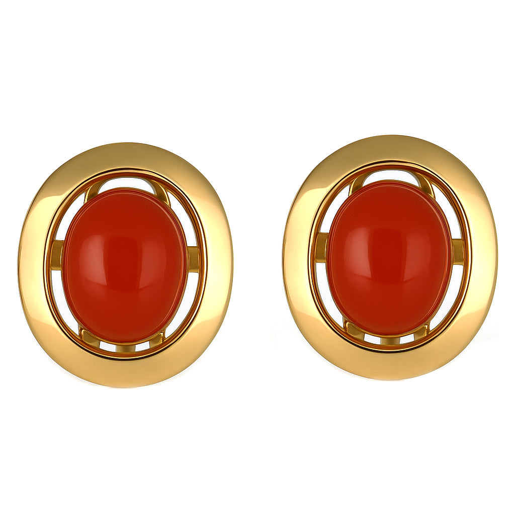 Orecchini - 18 carati Oro giallo Corallo