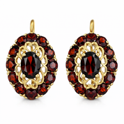 Orecchini - 18 carati Oro giallo - 5.80ct. tw. Granato