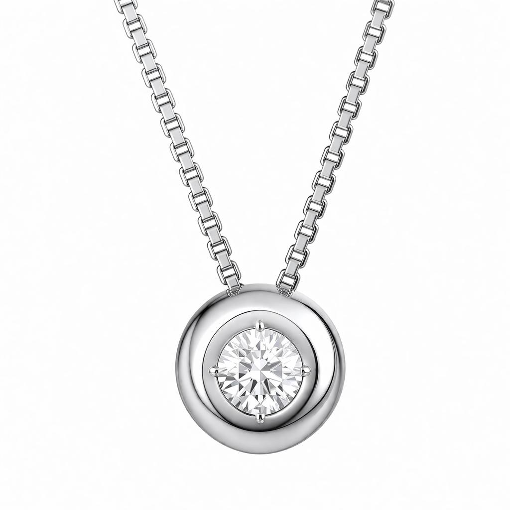 Collana con ciondolo in oro bianco 18 carati