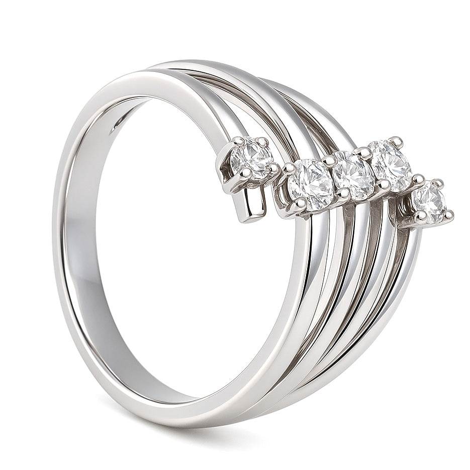 Anello - 18 carati Oro bianco - 0.48ct. tw. Diamante (Naturale)